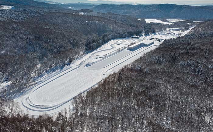 名寄タイヤテストコースの全景。