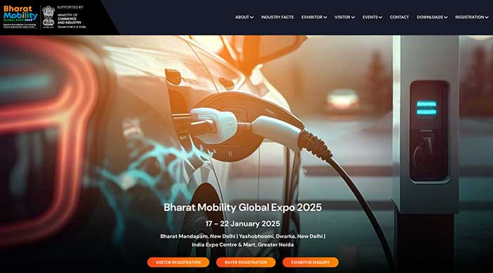 「Bharat Mobility Global Expo 2025」のHP