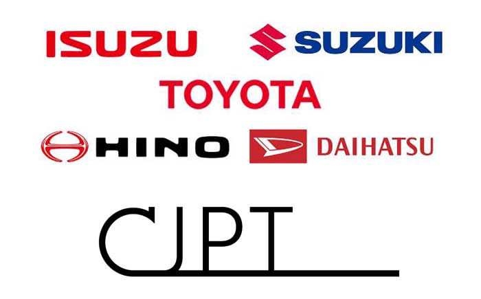 CJPTと参画5社（トヨタ、いすゞ、スズキ、日野、ダイハツ）のロゴ